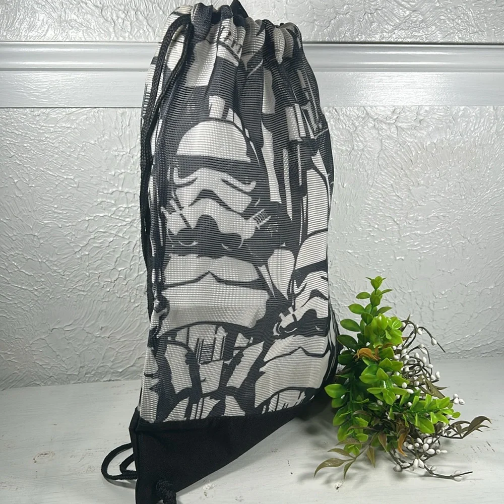 Star Wars Bag Stormtrooper Backpack Drawstring Book Bag Black & White